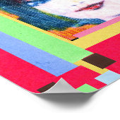 トレンディーカラフル水彩ジャッキーケネディコラージュ ポスター (角)