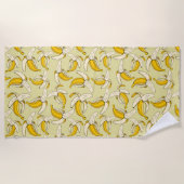 トレンディーカラフル熱帯バナナプリントフードパターン ビーチタオル (正面)