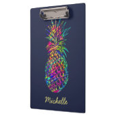 トレンディーカラフル熱帯性パイナップルパーソナライズされた クリップボード (左)