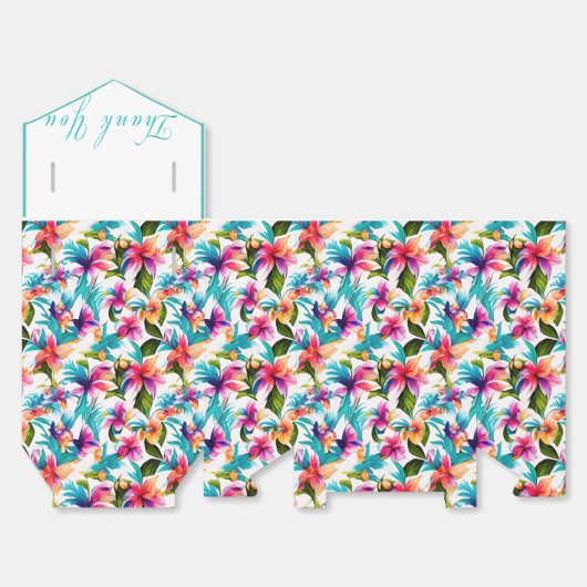 トレンディーカラフル熱帯水彩植物学 フェイバーボックス (見開き)