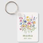 トレンディーカラフル野の花 | 写真付きママ キーホルダー (正面)