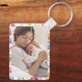 トレンディーカラフル野の花 | 写真付きママ キーホルダー (裏面)