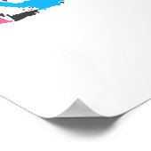 トレンディーカラフル鮮やかネオンストライプタイガー痛 ポスター (角)