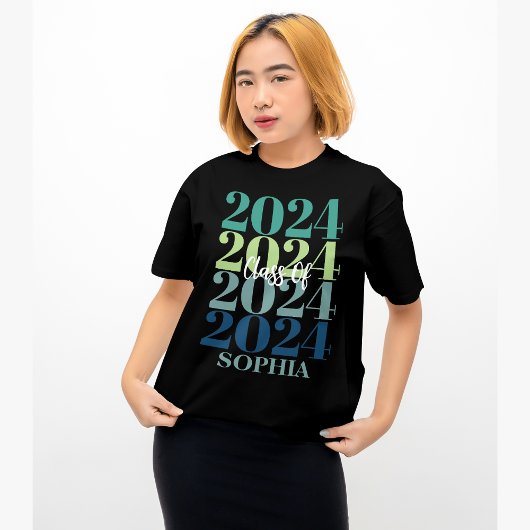 トレンディーカラフル2024年卒モダン業 Tシャツ