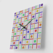 トレンディーカラフル スクエア壁時計 (傾斜)