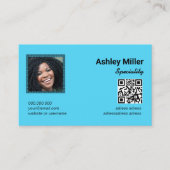 トレンディーカラフルQRコード写真 名刺 (正面)