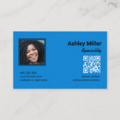 トレンディーカラフルQRコード写真 名刺 (正面)