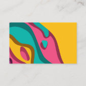 トレンディーカラフルQRコード写真 名刺 (裏面)