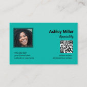 トレンディーカラフルQRコード写真 名刺 (正面)