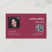 トレンディーカラフルQRコード写真 名刺 (正面)