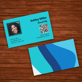 トレンディーカラフルQRコード写真 名刺