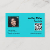 トレンディーカラフルQRコード写真 名刺 (正面)