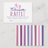 トレンディーカラーウェイズガールベビーシャワーおむつラッフル エンクロージャーカード (正面/裏面)