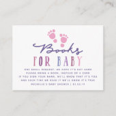 トレンディーカラーウェイズガールベビーシャワーブックリクエスト エンクロージャーカード (正面)