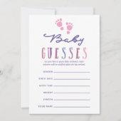 トレンディーカラーウェイズガールベビーシャワーベビー憶測 招待状 (正面)