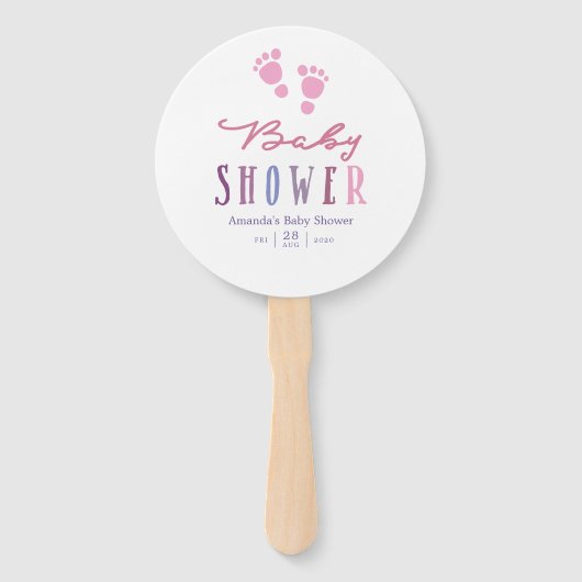 トレンディーカラーウェイズガールベビーシャワー ハンドファン (正面)