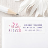 トレンディーカラーウェイズガールベビーシャワー ラベル (インサイチュ)