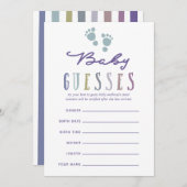 トレンディーカラーウェイズボーイベビーシャワーベビー推測 招待状 (正面/裏面)