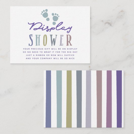 トレンディーカラーウェイズボーイベビーシャワー表示シャワー エンクロージャーカード (正面/裏面)