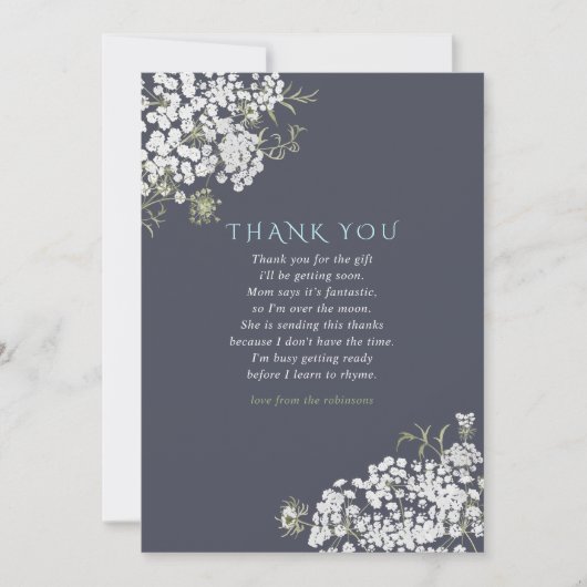 トレンディーカラーウェイズ赤ちゃんの息の赤ちゃんシャワー感謝してい 招待状 (正面)