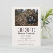 トレンディーカラーウェイ写真卒業パーティーへの招待 招待状 (スタンド正面)