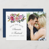 トレンディーカラーウェイ水カラーフローラ日付を保存 セーブザデート (正面/裏面)