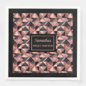 トレンディーカラーズナプキンスバラ金ゴールドグリッター&ブラック (正面)