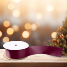 トレンディーカラーダークブルゴーニュサテンリボン