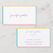 トレンディーカラーハンドスクリプトシンプルのモダンテンプレート 名刺 (正面/裏面)