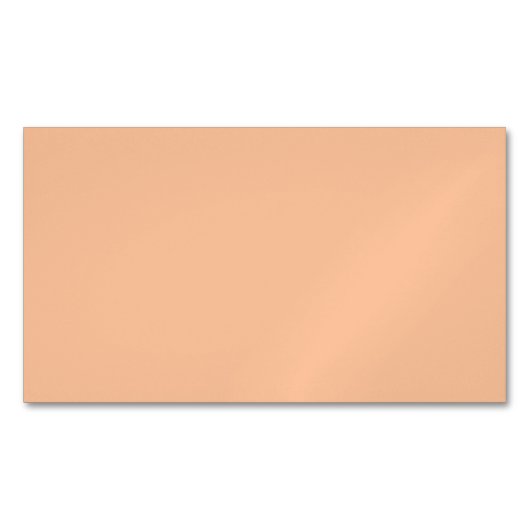 トレンディーカラーピーチファズ無地のカラー |エレガント | マグネット名刺 (正面)