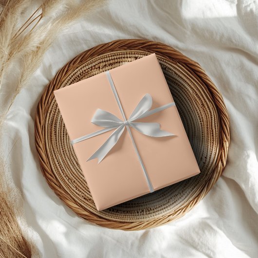 トレンディーカラーピーチファズ無地のカラー |エレガント | ラッピングペーパー