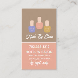 トレンディーカラーブロックネイルサロン垂直QRコード 名刺