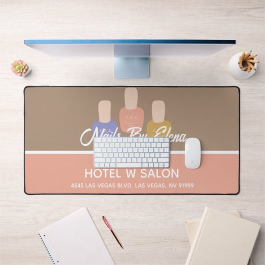 トレンディーカラーブロックネイルサロン デスクマット (オフィス1)