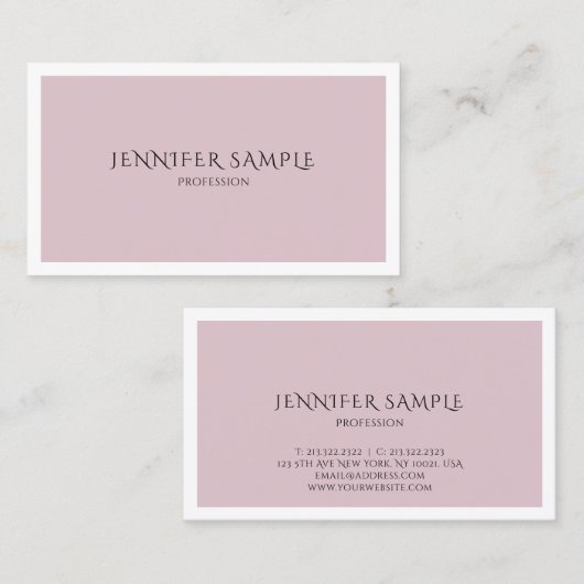 トレンディーカラーモダン洗練されたクリーンデザイン 名刺 (正面/裏面)