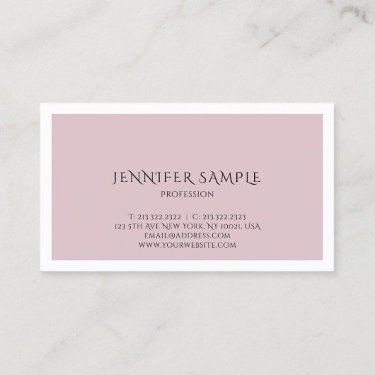 トレンディーカラーモダン洗練されたクリーンデザイン 名刺 (裏面)