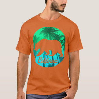 トレンディーカリフォルニアベアパームツリーシルエット Tシャツ