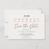 トレンディーカレンダー日付を写真で保存 招待状 (正面)