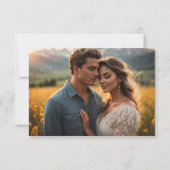 トレンディーカレンダー日付を写真で保存 招待状 (裏面)