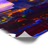 トレンディーカンザスシティスカイライントラベルウォーターの色 ポスター (角)