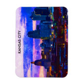 トレンディーカンザスシティスカイライントラベルウォーターの色 マグネット (縦)