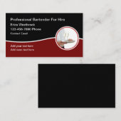 トレンディーカードを雇うための上品なバーテンダー 名刺 (正面/裏面)