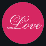 トレンディーカーミン背景結婚愛 ラウンドシール<br><div class="desc">簡単に色やフォントを変えられる。ロゴや背景画像も好きなように追加できる。</div>