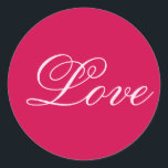 トレンディーカーミン背景結婚愛 ラウンドシール<br><div class="desc">簡単に色やフォントを変えられる。ロゴや背景画像も好きなように追加できる。</div>