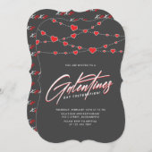 トレンディーガレンティネズデイパーティの招待状 招待状 (正面/裏面)