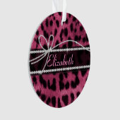 トレンディーガーリーのよフェイクうな熱いピンクヒョウの毛皮 オーナメント (正面)