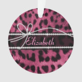 トレンディーガーリーのよフェイクうな熱いピンクヒョウの毛皮 オーナメント (正面)