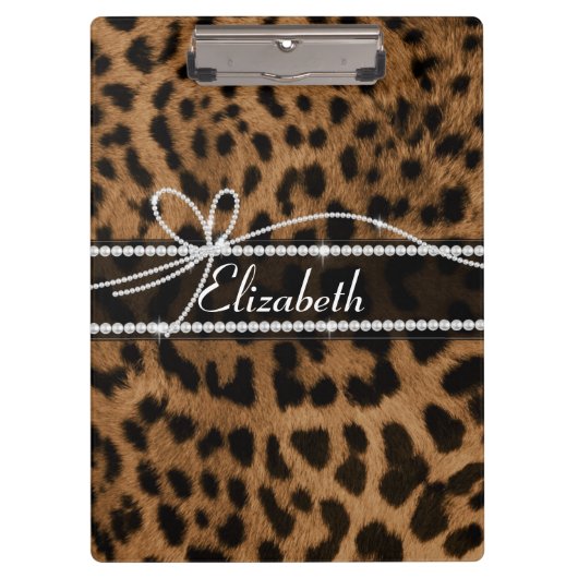 トレンディーガーリーのよフェイクうな茶色の黒豹 クリップボード (正面)
