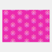 トレンディーガーリークリスマスホットピンクスレイグリッター ラッピングペーパーシート (正面3)