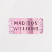 トレンディーガーリーグリッターシッモダンクパーソナライズされた名 ラベル (デザイン1)