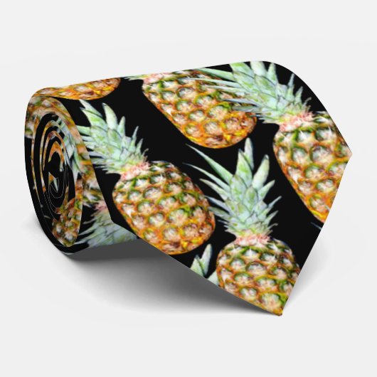 トレンディーガーリーシックな熱帯の夏の果実パイナップル ネクタイ (ロール)